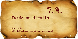 Takács Mirella névjegykártya